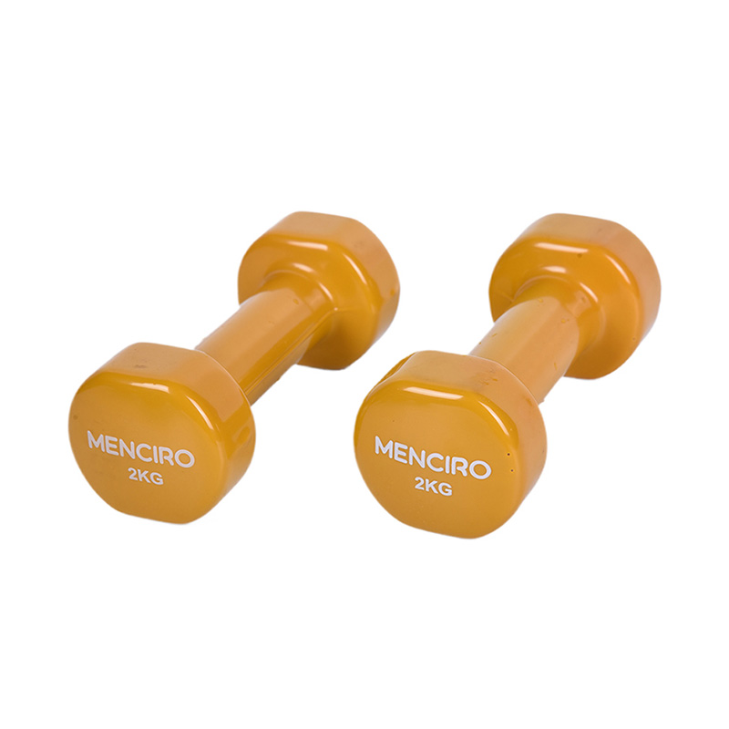 2kg Yellow Plastic Molded Dumbbell Set Combination